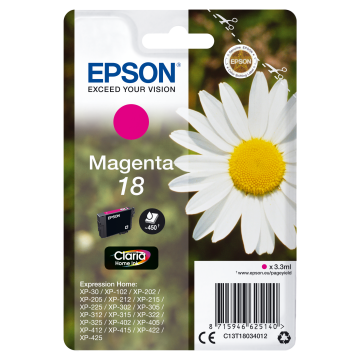 EPSON Cartouche Pâquerette 18 Encre Claria Home Magenta 3,3ml Alarme