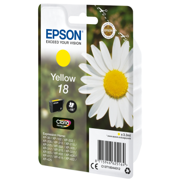 EPSON Cartouche Pâquerette 18 Encre Claria Home Jaune 3,3ml Alarme