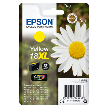 EPSON Cartouche Pâquerette 18XL Encre Claria Home Jaune XL 6,6ml