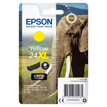 EPSON Cartouche Eléphant 24XL Encre Claria Photo HD Jaune 8,7ml