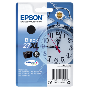 EPSON Cartouche Réveil 27XL Encre Durabrite Noir XL 17,7ml