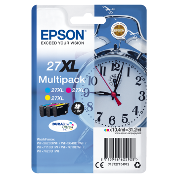 EPSON Multipack Réveil 27XL Encre Durabrite 3 couleurs C,M,J XL 32,1ml