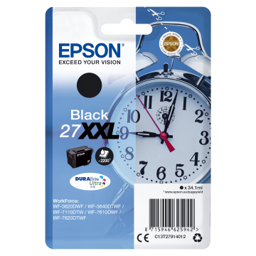 EPSON Cartouche Réveil 27XXL Encre Durabrite Noir XXL 34,1ml