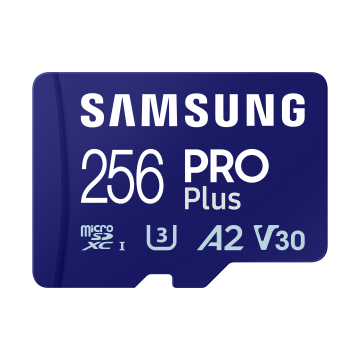 CARTE MEMOIRE SAMSUNG 256G MICRO SD PRO PLUS 2023 avec adaptateur SD 4K classe 10 Lecture 180 Mo/s Ecriture 130 Mo/s MB-MD256SA/EU