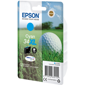 EPSON Cartouche Golf 34XL Encre Durabrite Cyan 10,8ml