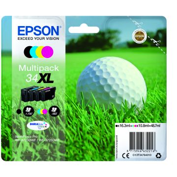 EPSON Pack 4 cartouches Golf 34XL Encre N,C,M,Y 1x16,3ml+3x10,8ml