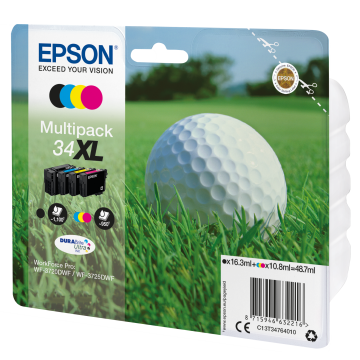 EPSON Pack 4 cartouches Golf 34XL Encre N,C,M,Y 1x16,3ml+3x10,8ml