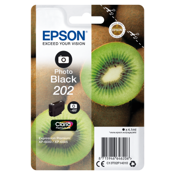 EPSON Cartouche Kiwi 202 Encre Claria Premium Noir Photo 4,1ml