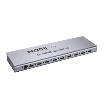 Splitter HDM1 1 entrée male 8 sorties femelles - compatible 4K 60Hz - packaging boite blanche et étiquette