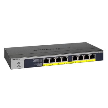 Netgear GS108PP Switch non manageable PoE+ haute puissance 8 ports Gigabit Ethernet avec technologie FlexPoE (123W)