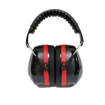 Casque anti-bruit, atténuation 32dB avec housse de transport, noir/rouge