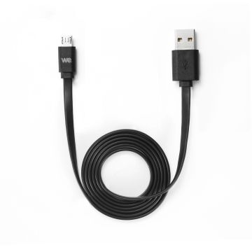 Câble USB/micro USB plat 1m noir - reversible