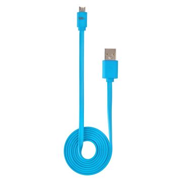 Câble USB/micro USB plat 1m bleu - reversible
