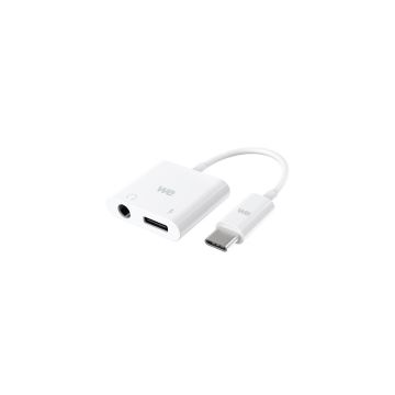 WE Adaptateur USB C vers USB C et Jack femelle 3,5mm, adaptateur 2 en 1 charge et audio spécialement conçu pour appareils en USB C