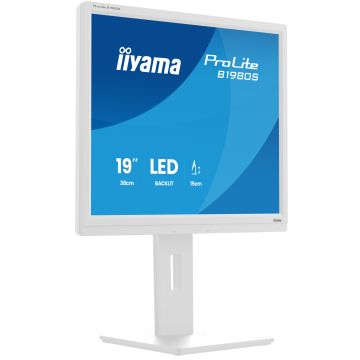 Ecran IIYAMA 19'' LED Blanc dalle TN 3ms 5:4 1280x1024 250cd/m² HDMI Displayport haut parleurs 15cm pied régl en haut Pivot B1980S-W1