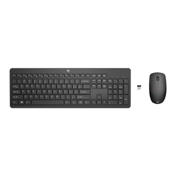 HP230 Noir Clavier et souris sans fil 2.4GHz Ensemble elegant, confortable et silencieux. Grande autonomie. Clavier gomme. Pave numerique