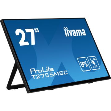 Ecran IIYAMA 27Tactile PCAP conceptions en verre sans cadre IPS 10points 1920x1080 5ms 400 cd/m² 1xDisplayport 2xUSB HUB 3.2 HPs 2 x 1W Revêt anti-empreinte