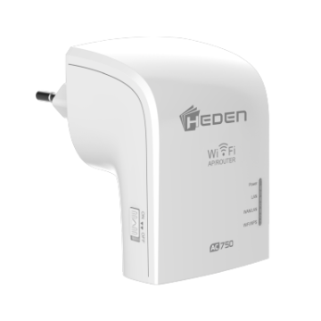 Répéteur WiFi HEDEN AC750 Dual Band 2.4Ghz / 5GHz, 2 Ports RJ45, Blanc