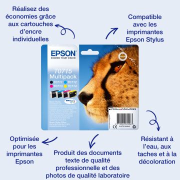 EPSON Cartouche Guépard T0714 Encre DURABrite Ultra Jaune 5,5ml