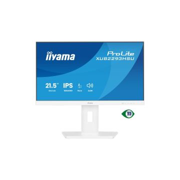 Ecran IIYAMA 21.5" Blanc IPS 16:9 1ms Ultra Mince 1920x1080 100Hz 300 cd/m² HDMI DP HPs 2xUSB HUB 2.0 15cm pied réglable en hauteur + Pivot TCO