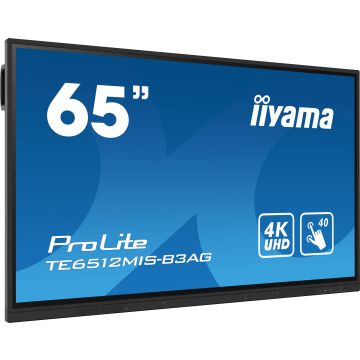 IIYAMA LFD 65 dalle IPS anti-reflet 40 points 24/7 3840x2160 HPs VGA 3xHDMI 1xUSB-C 5xUSB HUB3.2 400cd/m² 8 ms orient paysage VESA 600x400 / TE6512MIS-B3AG