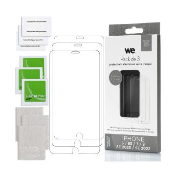 WE BUNDLE 3 verres trempés IPHONE 7 / 8 / SE 2020 / SE 2022