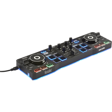 Hercules DJControl STARLIGHT controleur DJ Lite DJing avecSerato Interface audio DJ intégrée jogs wheels sensible - égal des bas