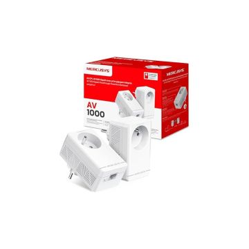 Kit CPL Gigabit AV1000 avec prise intégrée type F (lot de 2) Vitesse 1000Mbps |MSE1062 couleur Blanc