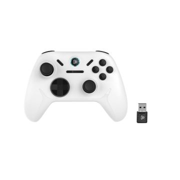 GP-PC-WL-WH Manette sans fil blanche pour PC, 2.4Ghz, joystick "hall effect", 19boutons, compatiblePS3/Andro&iuml;d/Switch/Switch 2."."
