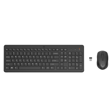 HP 330 Noir - Ensemble combiné clavier et souris sans fil AZERTY - Témoin LED pavé numérique,  1600 dpi, 2.4Ghz 