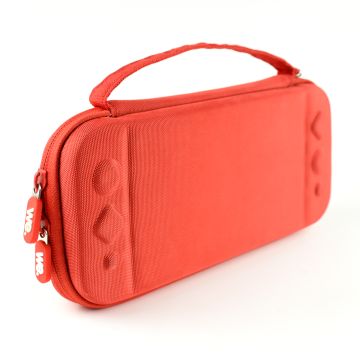 Etui de transport/rangement Nintendo Switch OLED rouge : Etui, protection base + protections Joy-Con, verre trempé (et kit de nettoyage)