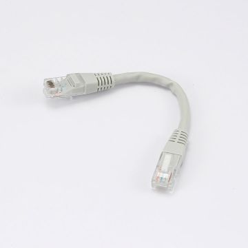 Câble RJ45 Male/Male droit CAT6 U/UTP - Longueur 0.15M - Gris - en sachet