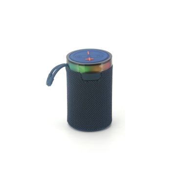 Enceinte bluetooth 72W, lecteur de cartes micro SD, batterie rechargeable 1200mAh, jeu de lumière, dragonne, 80*80*130mm
