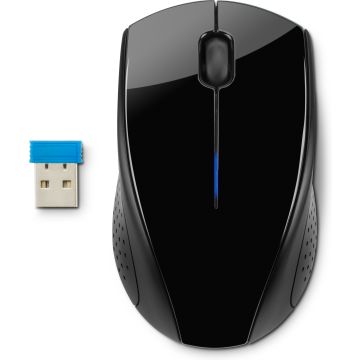 HP 220 Noire - Souris sans fil forme galbée ,autonomie jusqu'à 15 mois en usage quotidien 1300 dpi connexion 2,4 Ghz 3 boutons 3FV66AA