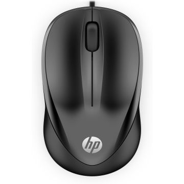 Souris Filaire HP 1000 Noire, galbée, cordon 1,5m, ambidextre