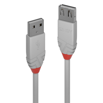 Rallonge USB 2.0 type A, Anthra Line, Gris, 2m