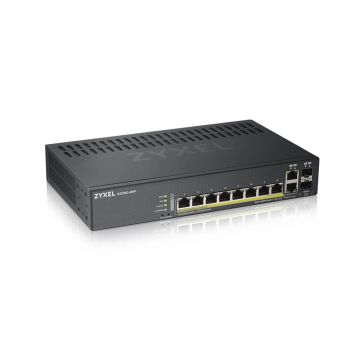 Zyxel GS1920-8HPV2 - Switch Smart Administrable 8 ports Gbps RJ45 PoE+ - 2 ports Gbps combo (RJ45/SFP) - budget PoE 130 W - fanless - compatible NebulaFlex