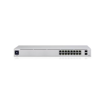 Ubiquiti - UniFi Switch USW-16-POE - Commutateur - Géré - 16 x 10/100/1000 (8 PoE+) + 2 x Gigabit SFP - de bureau, Montable sur rack - PoE+ (42 W)