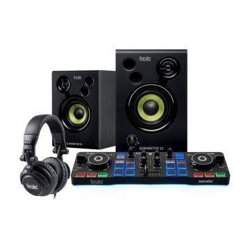 Hercules DJSTARTER KIT WORLWIDE DJControl starlight + DJMoniter 32 CASQUE HDP GJ M 40.2 SERATO DJLite + Guide demarrage rapide