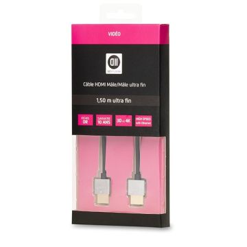 Câble HDMI 2.0 ultra fin 1.5m noir