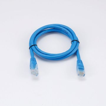 Câble RJ45 Male/Male droit CAT6 U/UTP - Longueur 1M - Bleu - en sachet
