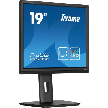 Ecran IIYAMA 19'' LED Noir dalle TN 3ms 5:4 1280x1024 250cd/m² HDMI Displayport haut parleurs 15cm pied régl en haut Pivot B1980S-B1