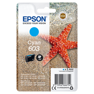 EPSON Cartouche Etoile de Mer 603 Cyan 2,4ml