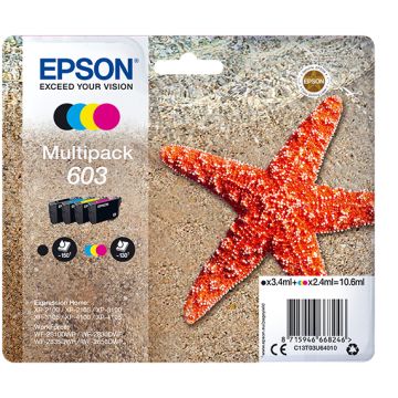 EPSON Multipack Etoile de Mer 603 3,4ml noir, 2,4ml C,M,Y