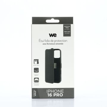 WE Etui folio AIMANTE APPLE IPHONE 16 PRO Noir