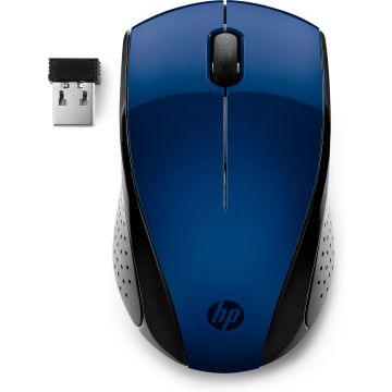 HP 220 Bleue - Souris sans fil Résolution capteur 1300 dpi connexion 2,4 Ghz 3 boutons, autonomie jusqu'à 15 mois en usage quotidien 7KX11AA