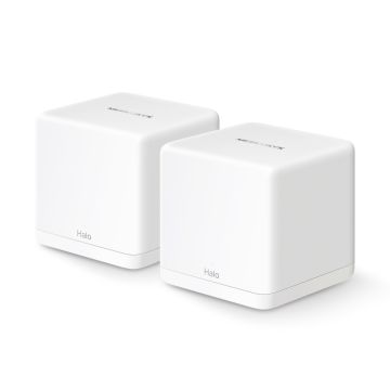 Système Wi-Fi 6 (lot de 2 packs) Mesh AX1500 pour Toute la Maison Vitesse 300 Mbps (2,4 GHz) + 1201 Mbps (5 GHz) 3 ports Gigabit 3 antennes internes Coul Blanc