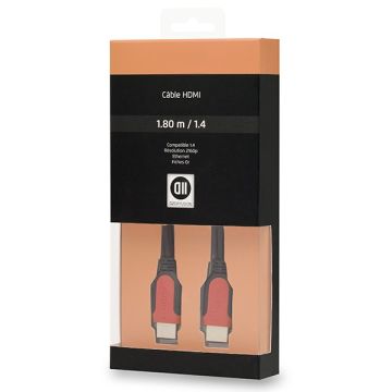 Câble HDMI 1.4 Mâle/Mâle 5 m - Fiches Or - High Speed HD
