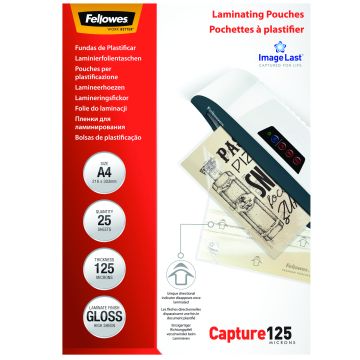 Fellowes pochette de plastification A4 125MIC 25PK 5396301 !