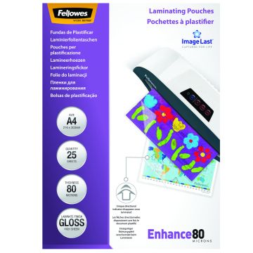 Fellowes pochette de plastification 80MIC A4 25PK 5396205 !